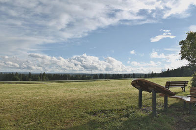 Scenic view of field against sky