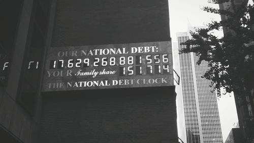 Low angle view of information sign