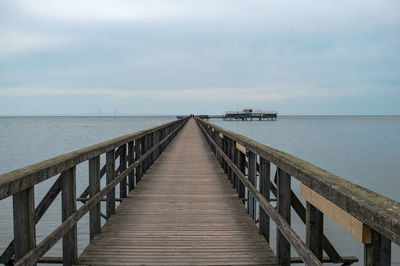 Pier over sea against sky