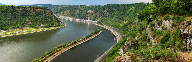 View from lorelei observation deck on the rhine river