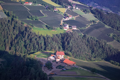 High angle view of buildings in city