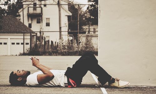 Woman sitting on bench