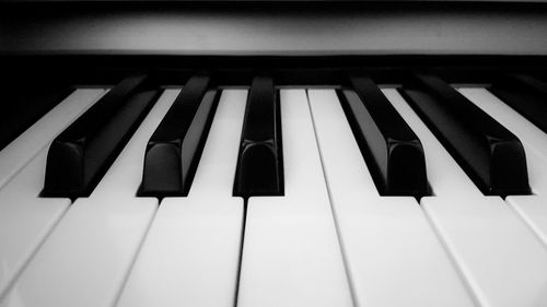 Close-up of piano keys