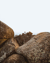 Rocks against clear sky