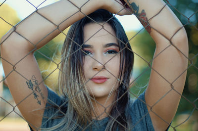 Close-up portrait of young woman