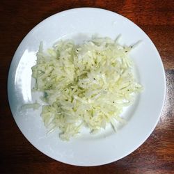 High angle view of food in bowl
