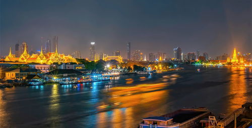 Illuminated city at night ,cityscape in middle of bangkok,thailand