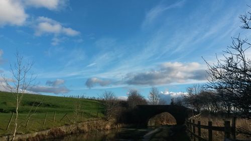 Scenic view of landscape against cloudy sky