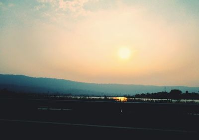 Silhouette of mountains at sunset