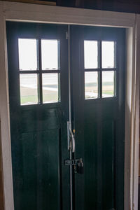 Close-up of closed window of building