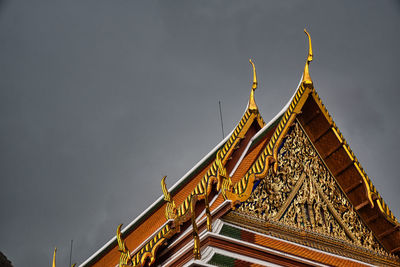 Low angle view of temple building against sky