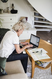 Woman using laptop