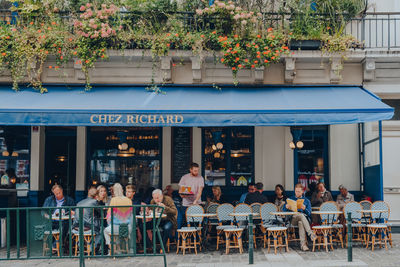 Group of people in restaurant