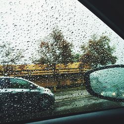 Close-up of water drops on road