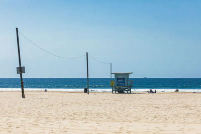 Scenic view of beach against clear sky