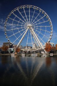 Ferris wheel against clear blue sky