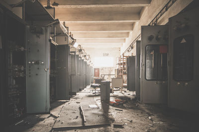 Interior of abandoned building