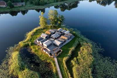 Latvia. gauja national park.  viking age ancient latgallian fortress in the small lake island.