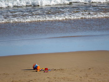 Sand toys on beach