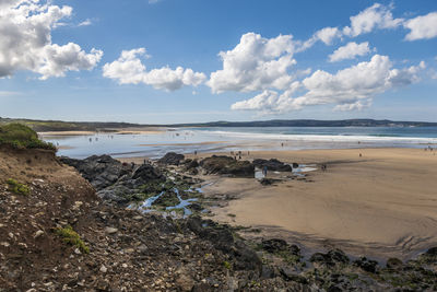 Scenic view of beach against sky