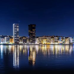 Illuminated city at night
