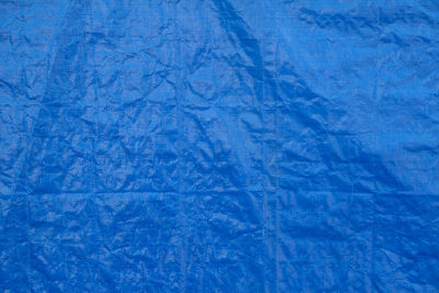 Full frame shot of blue tarpaulin