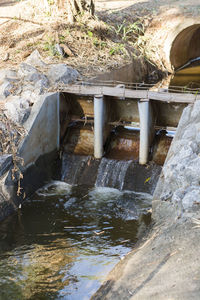 Close-up of abandoned water