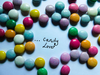 Close-up of multi colored text