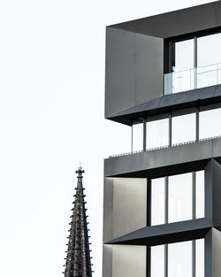 Exterior of modern building against clear sky