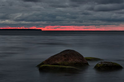 Scenic view of dramatic sky during sunset