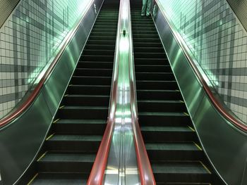 Low angle view of escalator