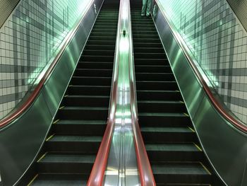 Low angle view of escalator