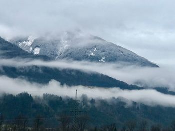 Scenic view of mountains against sky