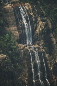 Low angle view of waterfall
