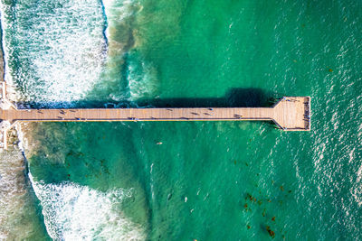 High angle view of crystal pier at pacific beach in san diego. 