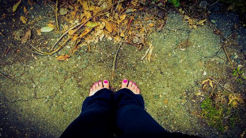 Low section of person standing on ground