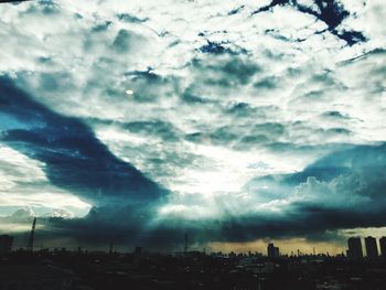 Storm clouds over landscape