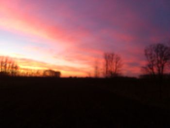 Silhouette landscape at sunset