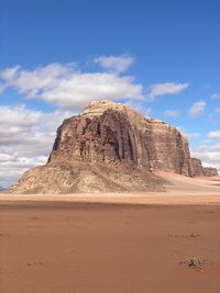 Rock formations in desert against sky