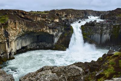 Scenic view of waterfall