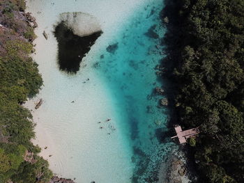 High angle view of beach