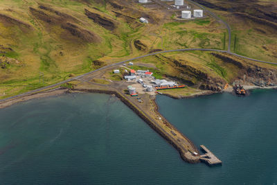 High angle view of bay