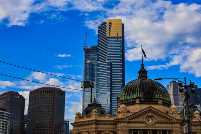 Low angle view of buildings against sky