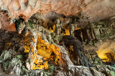 Low angle view of rock formation