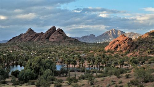 Scenic view of mountains against sky