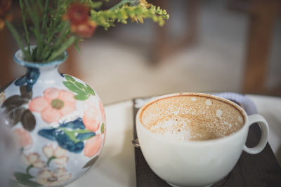 Close-up of coffee on table