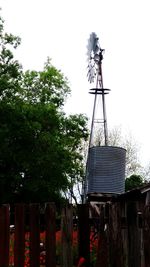 Low angle view of windmill