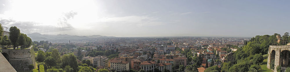 Panoramic view of cityscape against sky