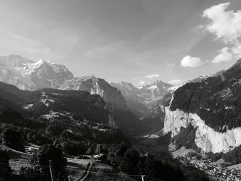 Scenic view of mountains against sky