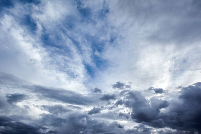 Low angle view of clouds in sky